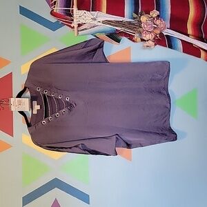 MICHAEL Michael Kors Women's Toggle Chain Gray Tunicin Top Size XS